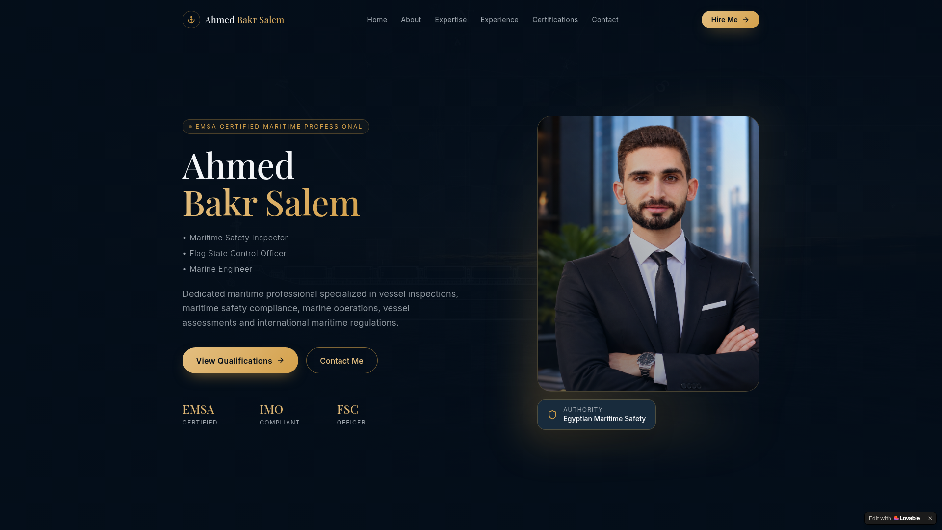 Ahmed Bakr Salem — homepage screenshot