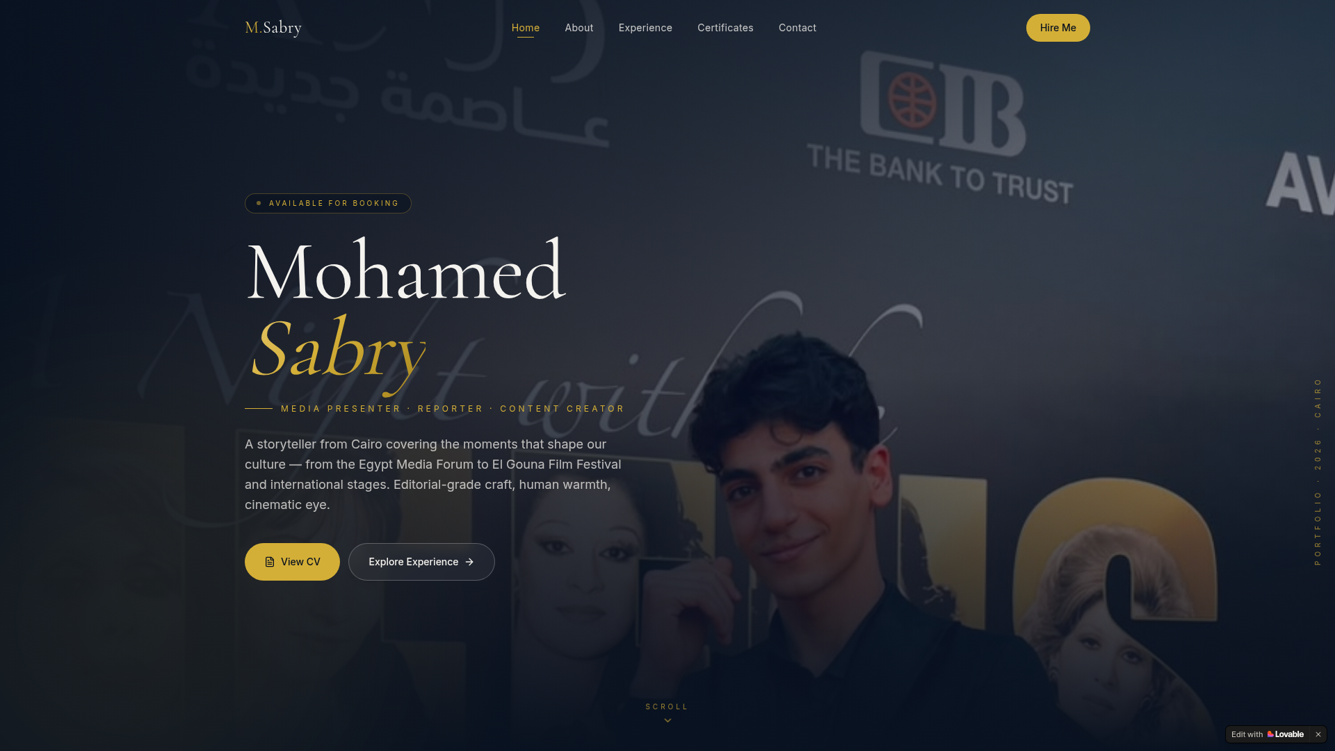 Mohamed Sabry — homepage screenshot