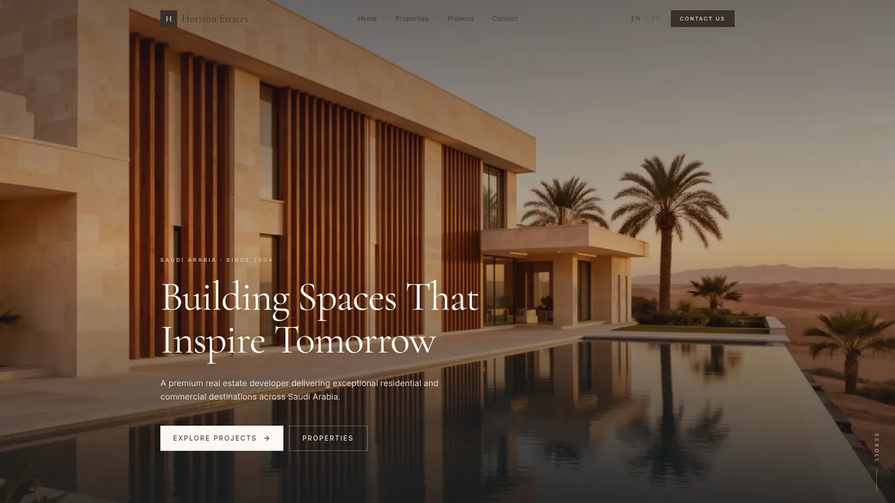 Horizon Estates — homepage screenshot