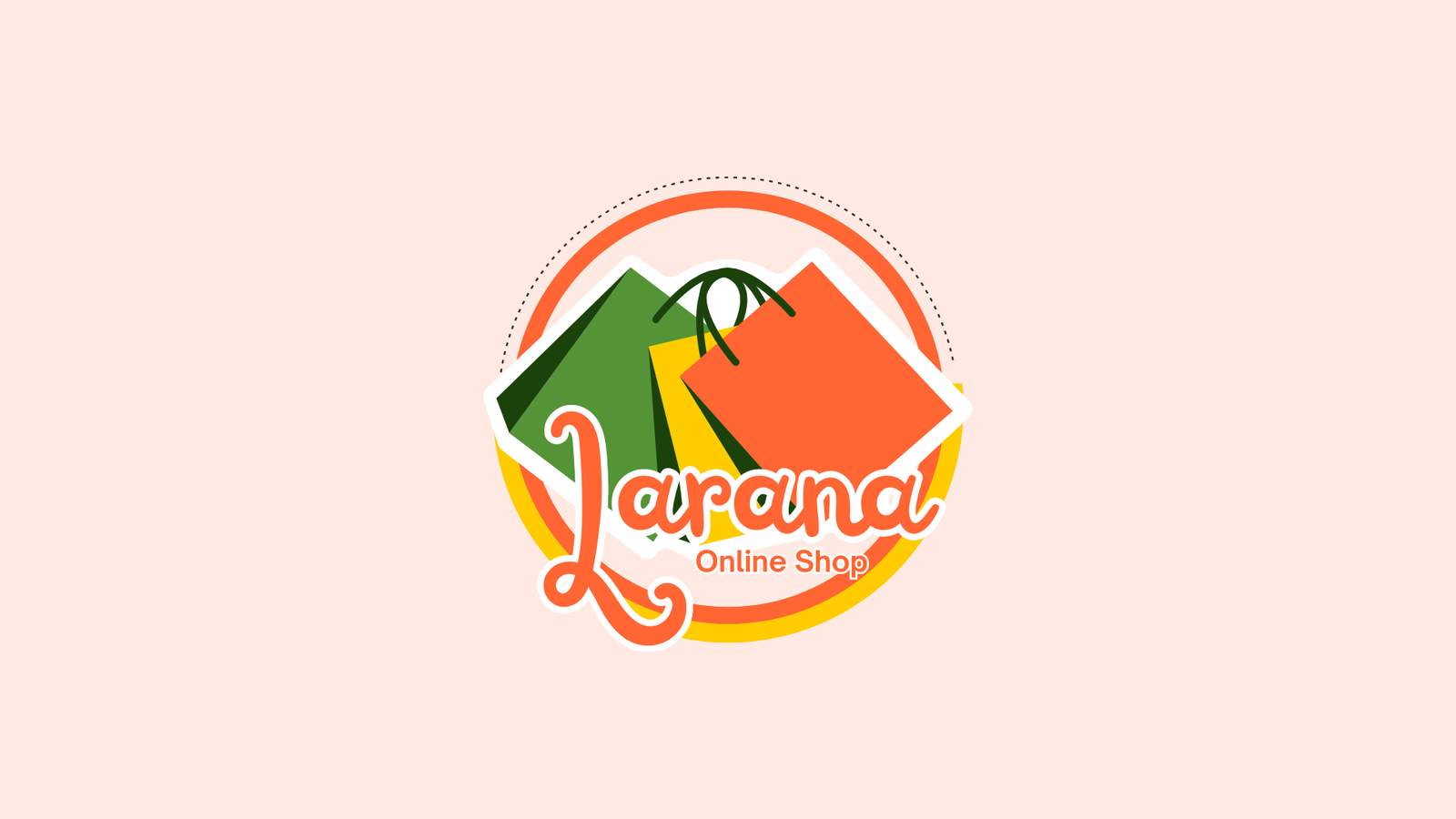 Orange Yellow Circle Illustrative Online Shop Logo